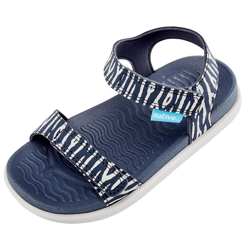 NIB Native Kids Shoes Charley Child Zebra Print Hook Loop Sandals Size C8
